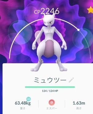 【ポケモンGO】相棒のミュウツーが左下のサークルの中で不自然に上下運動してる・・・