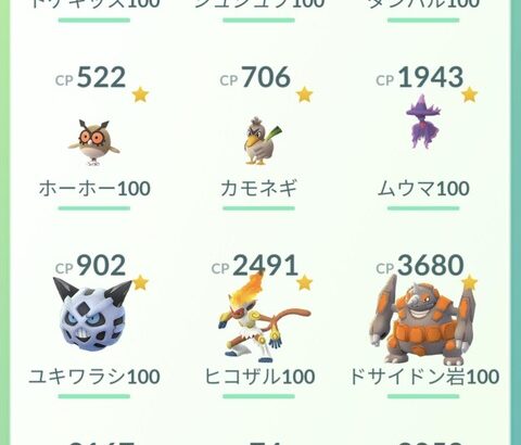 【ポケモンGO】「個体値100の数/総捕獲数」みんなはどれくらい？