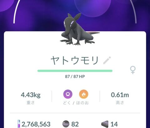 【ポケモンGO】「ヤトウモリ♀」まだ見た事無い奴