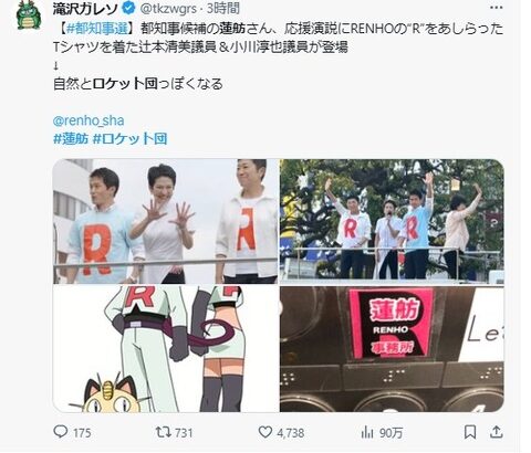 東京都知事選にロケット団が出現