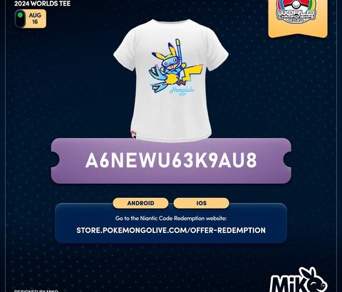 【ポケモンGO】アバター用アイテム「ポケモンWCS2024Tシャツ白」のプロモーションコードが配布！