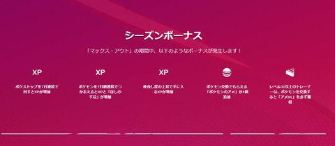 【ポケモンGO】来シーズン【マックスアウトシーズン】のボーナス「交換でXLアメ確定」その他