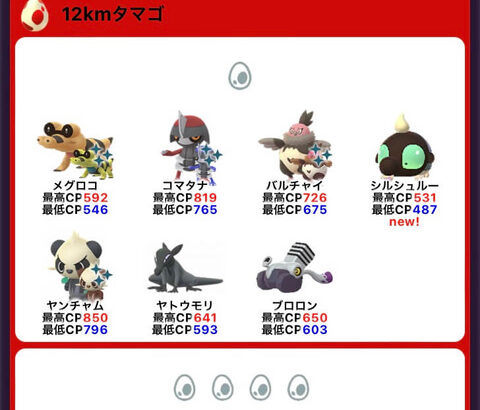 【ポケモンGO】12キロタマゴ更新「ブロロン」のレア度が星1に